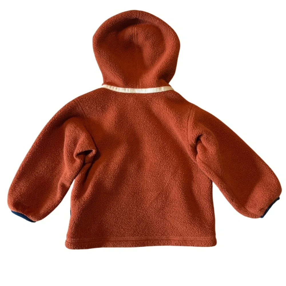 Patagonia Baby Synchilla Fleece Full Zip Hoodie Cardigan Rust Orange 12-18 Mths